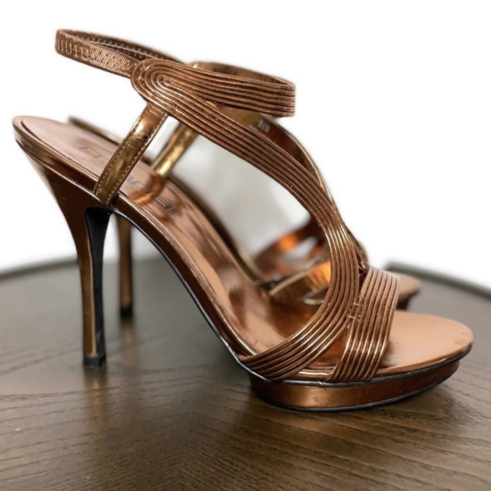 MODA Spana Bronze Metallic Strappy Heels Size 9.5